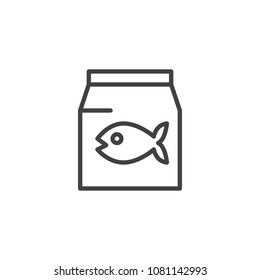 Fish pack outline icon. linear style sign for mobile concept and web design. Sea food simple line vector icon. Symbol, logo illustration. Pixel perfect vector graphics