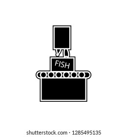 fish packing icon. Element of fish production for mobile concept and web apps icon. Glyph, flat icon for website design and development, app development