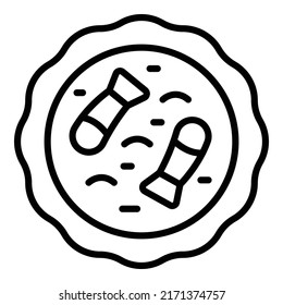 Fish paella icon outline vector. Spanish food. Cooking spain