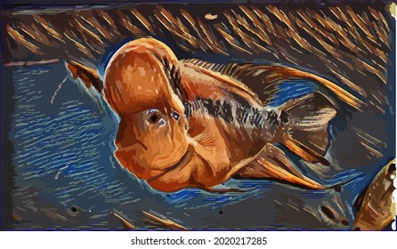 Fish painting,  very cool color and realistic 