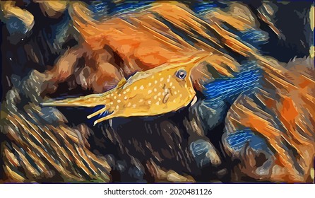 Fish painting,  very cool color and realistic 