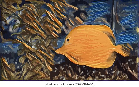 Fish painting,  very cool color and realistic 