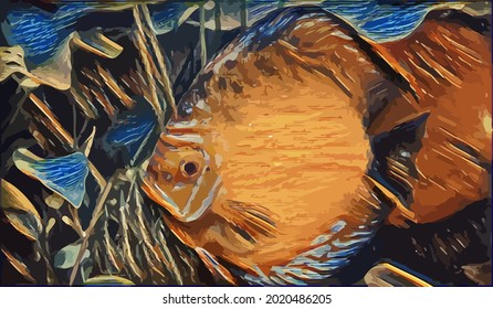 Fish painting,  very cool color and realistic 