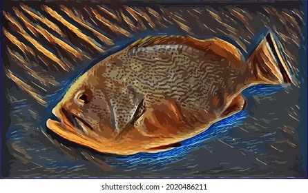 Fish painting,  very cool color and realistic 