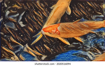 Fish painting,  very cool color and realistic 