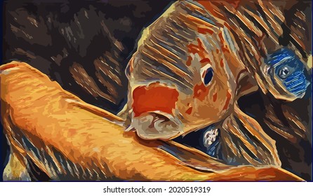 Fish painting,  very cool color and realistic 