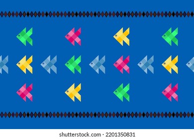 Fish Paper Background Sea Umbrella Shopping Bag And Fabric Pattern Paper Cut Business Textile Poster Design