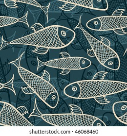 fish pattern in abstract style