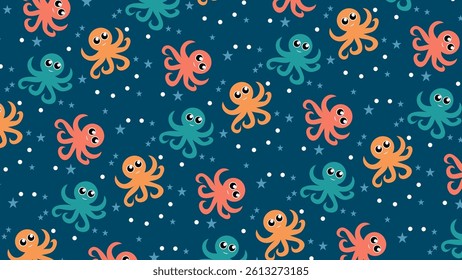 Fish pattern background. Underwater illustration pattern. Fish, marine, sea life background. Perfect for fabrics, print, textile, wallpaper, decor. SSTKbackgrounds 