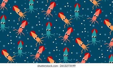 Fish pattern background. Underwater illustration pattern. Fish, marine, sea life background. Perfect for fabrics, print, textile, wallpaper, decor. SSTKbackgrounds 
