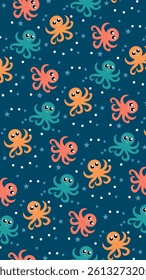 Fish pattern background. Underwater illustration pattern. Fish, marine, sea life background. Perfect for fabrics, print, textile, wallpaper, decor. SSTKbackgrounds 