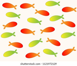 Fish  pattern. groups of sea fishes. Colony of small fish. Icon Logo fish. On a white background-Vector illustration eps.10