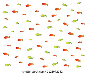 Fish  pattern. groups of sea fishes. Colony of small fish. Icon Logo fish. On a white background-Vector illustration eps.10