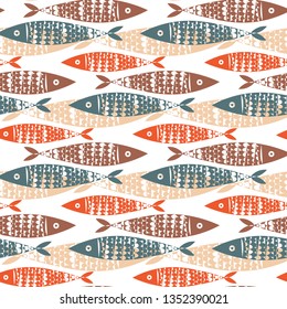 fish pattern illustration sea textile kids