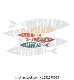 fish pattern illustration sea textile kids