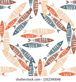 fish pattern illustration sea textile kids