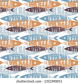 fish pattern illustration sea textile kids