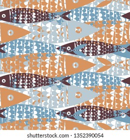 fish pattern illustration sea textile kids