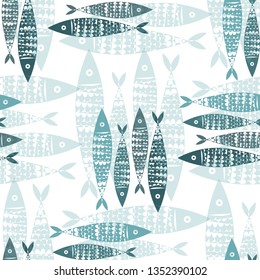 fish pattern illustration sea textile kids
