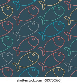 Fish pattern. Marine animal texture. Ornament for cloth