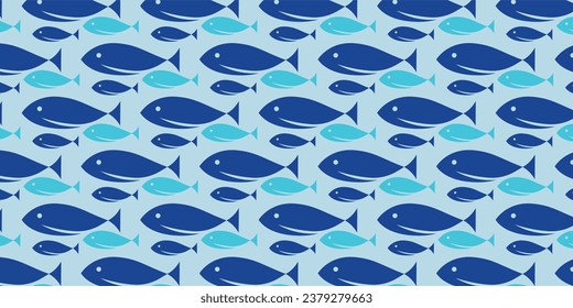 Patrón de peces motivo de marina laguna azul