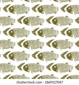 Fish pattern. For print. drawing.
