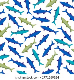 Fish pattern. Print for packaging, fabrics, wallpapers, textiles. Vector illustration.