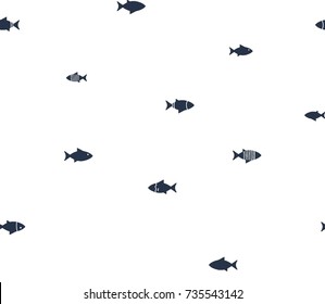 Fish pattern. Sea theme. Fashion illustration vector.