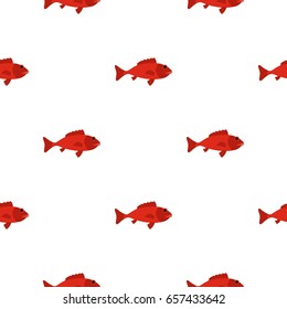 Fish pattern seamless background in flat style repeat vector illustration