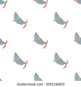 Fish pattern seamless background texture repeat wallpaper geometric vector