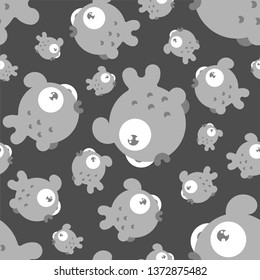 Fish pattern seamless cartoon style. Sea animal vector background. ocean character ornament
