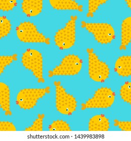 Fish pattern seamless. sea animal background. nature underwater ornament