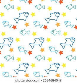 fish pattern vector artwork illustration for tshirt design , wallpaper , background design and paper sheets , textures