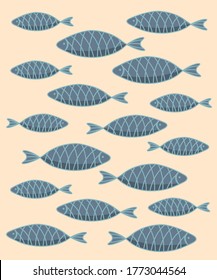 Fish pattern vector. Fish icon