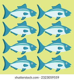 Fisch Muster vektor Logo blau 