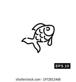 Fish Pet Animal Icon Vector. Pet Animal Icon or Logo Symbol vector