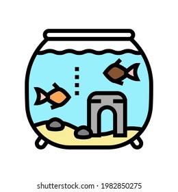 fish pet color icon vector. fish pet sign. isolated symbol illustration