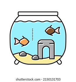 fish pet color icon vector. fish pet sign. isolated symbol illustration