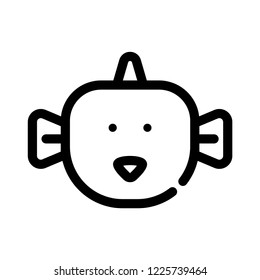 fish pet cute head face illustration icon animal line arts icon vector template