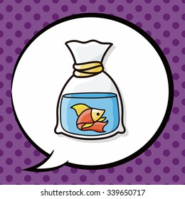 Fish pet doodle, speech bubble