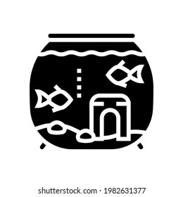 fish pet glyph icon vector. fish pet sign. isolated contour symbol black illustration