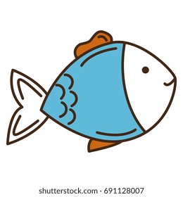 fish pet isolated icon