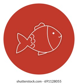 fish pet isolated icon