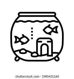 fish pet line icon vector. fish pet sign. isolated contour symbol black illustration