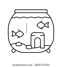fish pet line icon vector. fish pet sign. isolated contour symbol black illustration