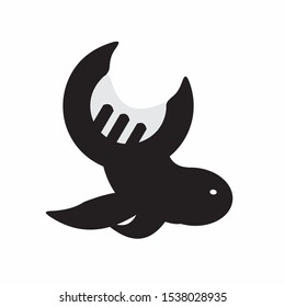 Fish piano logo design for musical or music industry