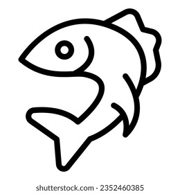 Fish pike line icon, Fish market concept, Pike fishing emblem on white background, Fish icon in outline style mobile concept web design. Vector graphics.