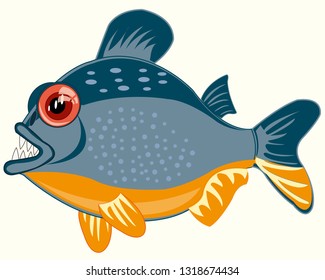 Fish piranhas on white background is insulated