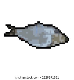 Fish pixel art isolated vector 