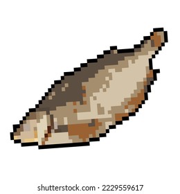 Fish pixel art isolated vector illustration. Item for game or graphic design.